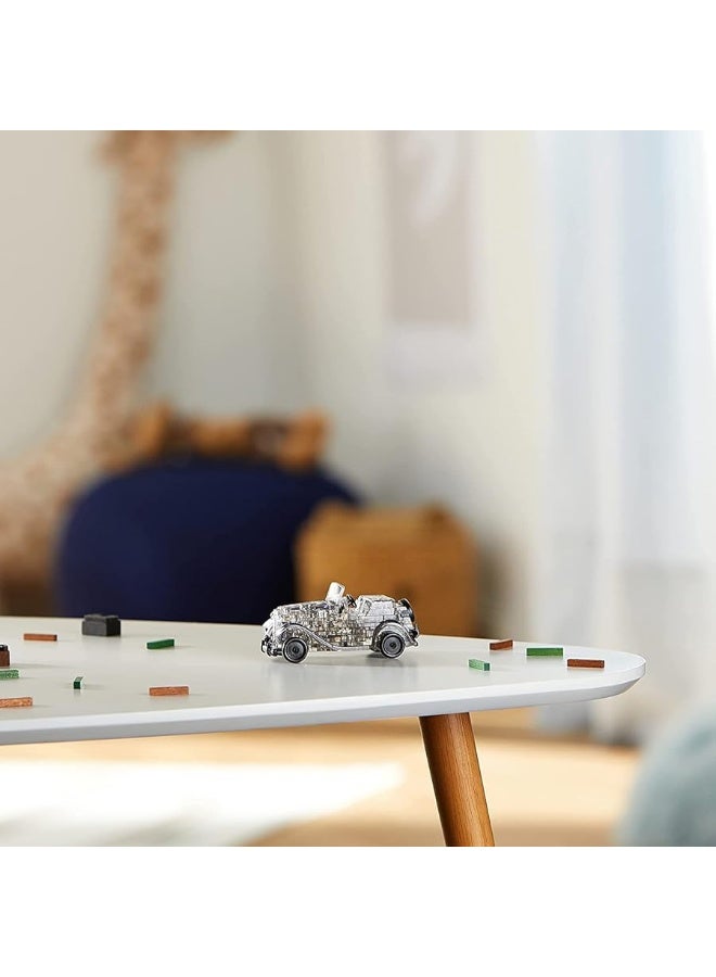 3D Vintage Car Crystal Puzzle, DIY Assembly Brain Teaser Jigsaw Puzzle, Children Puzzle Blocks 3D Educational Model Toy, Desk Decoration for Adults, Kid 14+, 54pcs (Gray) - Image 4